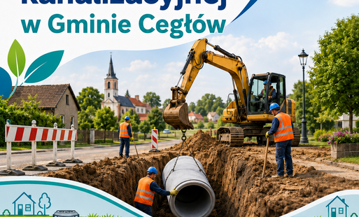 Zdjęcie do Budowa sieci kanalizacyjnej w Gminie Cegł&oacute;w